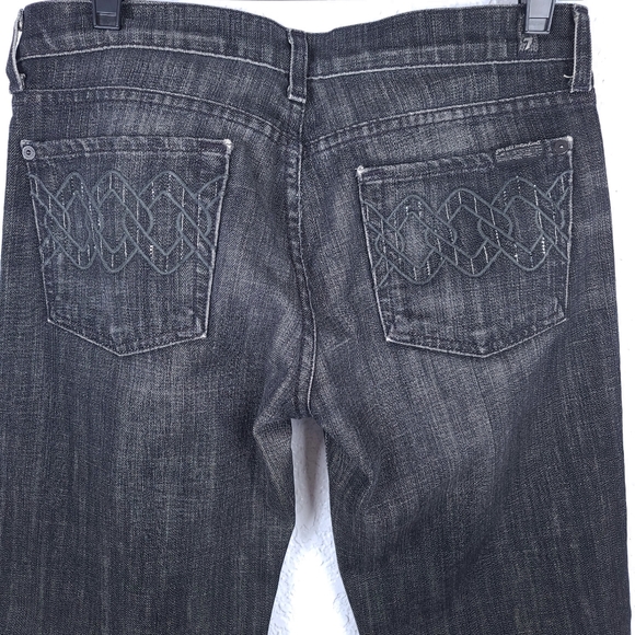 7 For All Mankind Dojo Jeans Crystal Chain Black - Picture 8 of 13